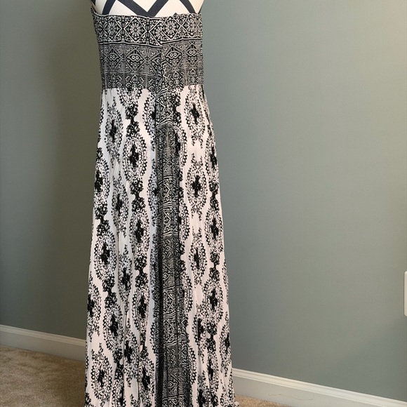 Free People Black and White Strapless Maxi Dress - Picture 2 of 4